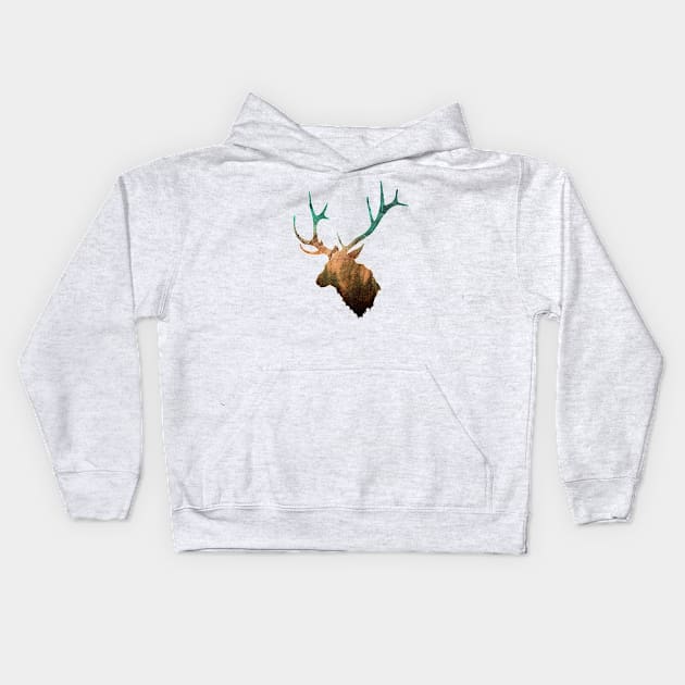 Wild Elk Wilderness Photo Design Kids Hoodie by MerchFrontier